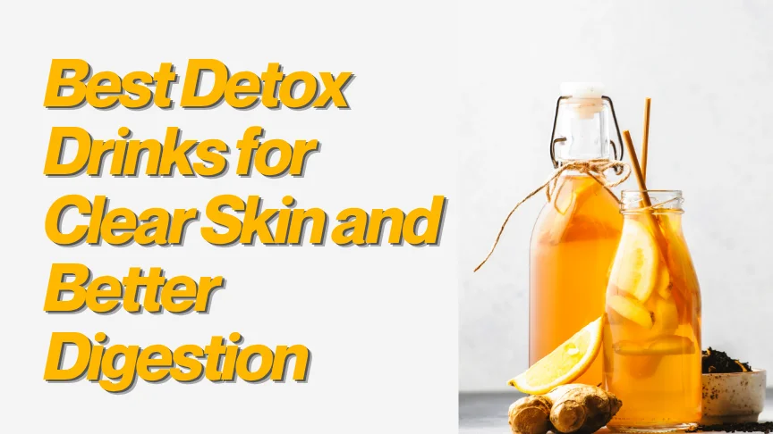 A refreshing glass of detox drinks for skin featuring lemon, ginger, and mint.
