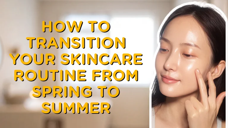 A flat lay of summer skincare routine tips featuring a lightweight water based moisturizer, sunscreen, and fresh aloe vera leaves.
