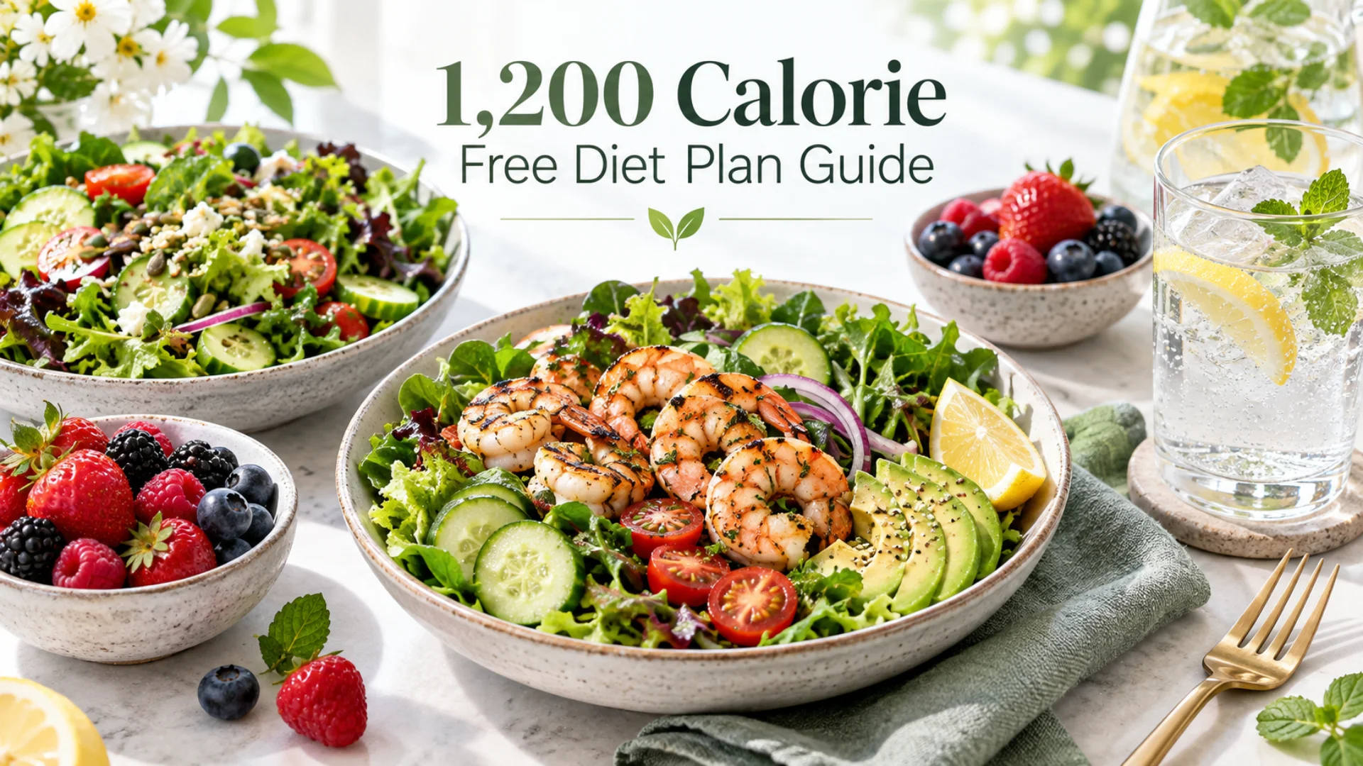 Nutrient dense whole food meals for a 1200 calorie free diet plan