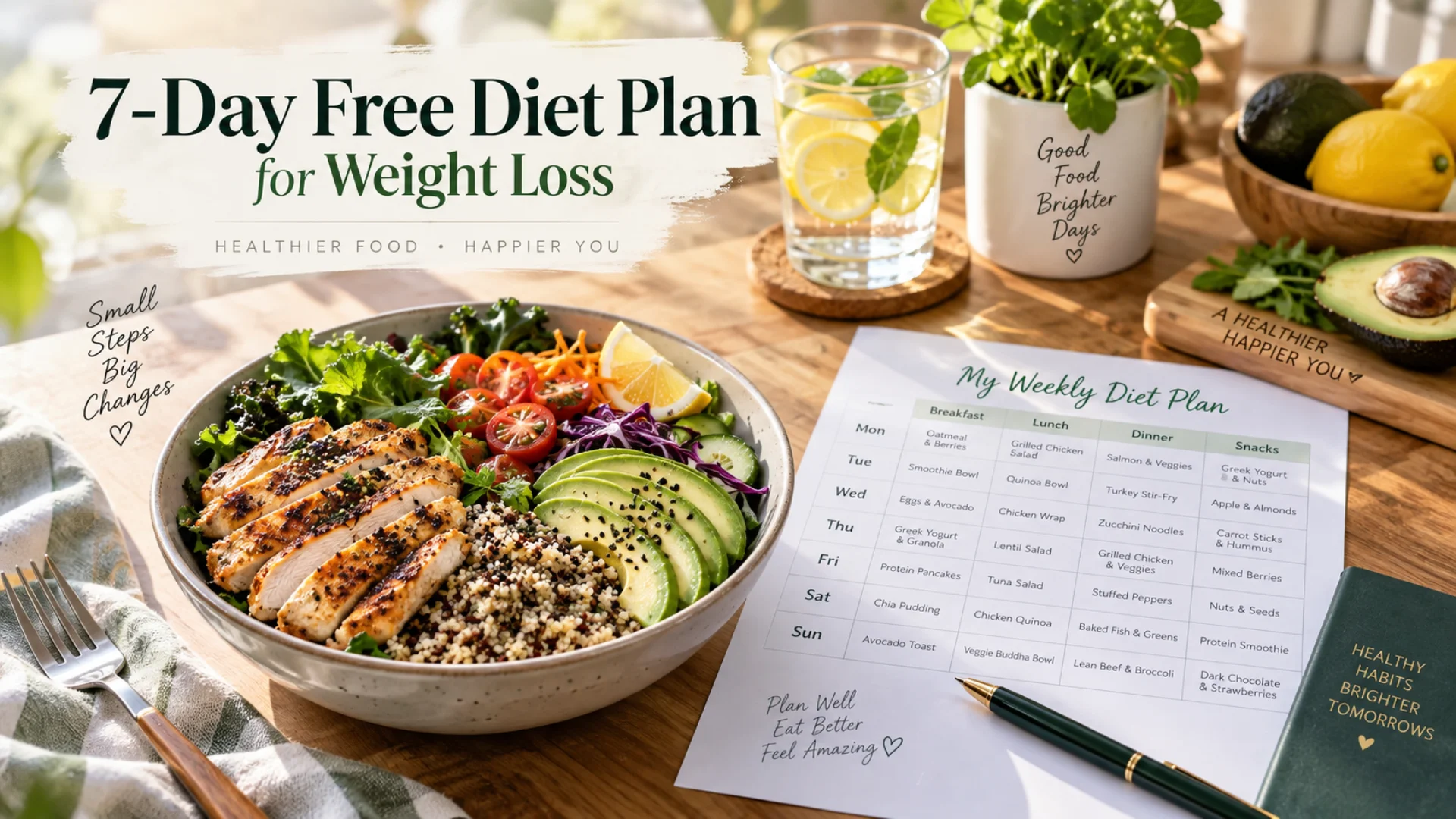Healthy meals for a free diet plan for weight loss