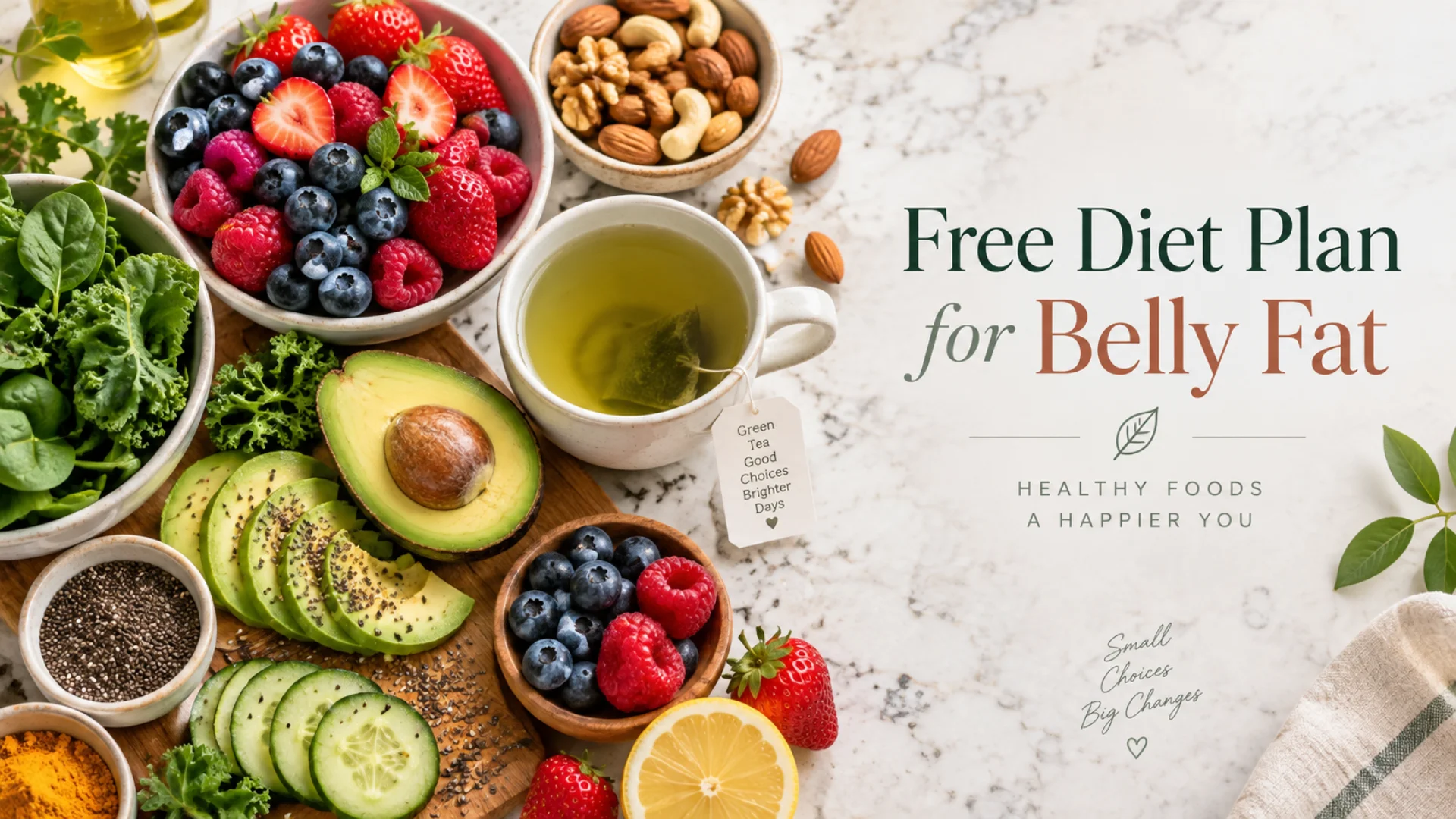 Nutrient dense foods for a free diet plan for belly fat